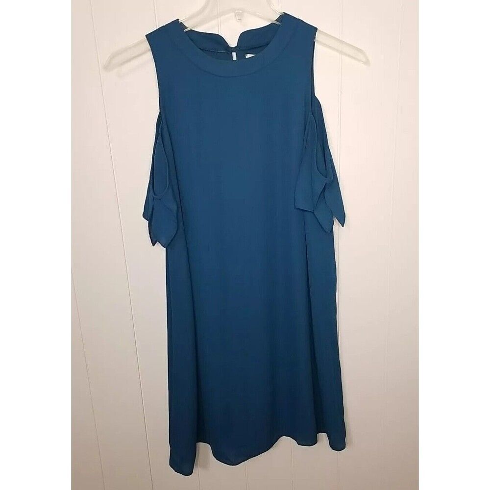 Everly Anthropologie Dress Womens Size Medium Teal Blue Summer